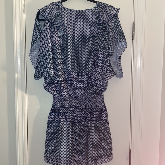 Parker Mini Dress geometric print w/ cinched waist sz Small - Picture 10 of 11